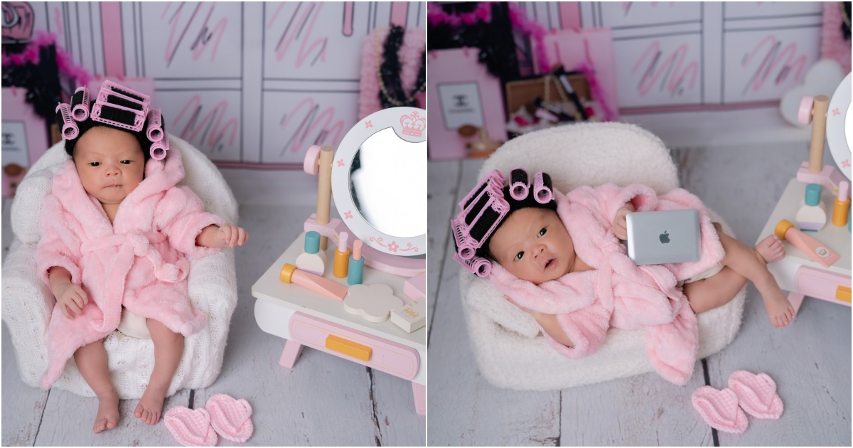 The Baby in the Makeup Collection: A Cute and Excited Addition