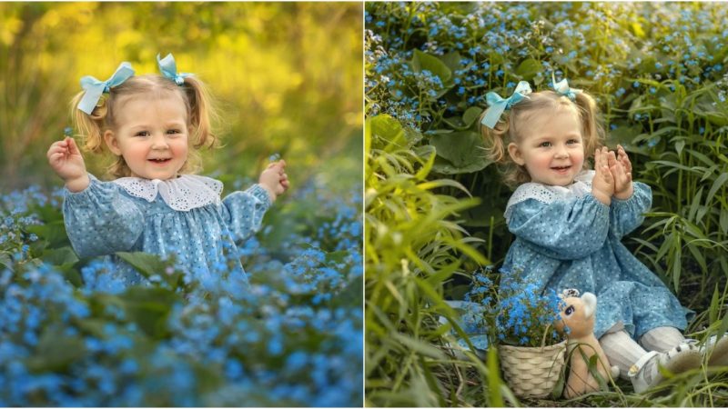 Immersed in a Flower Field: A Baby’s Delight in a World of Blossoms