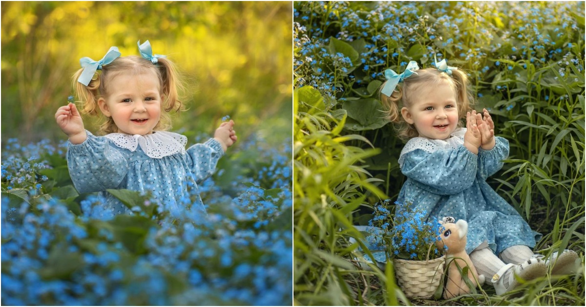 Immersed in a Flower Field: A Baby’s Delight in a World of Blossoms