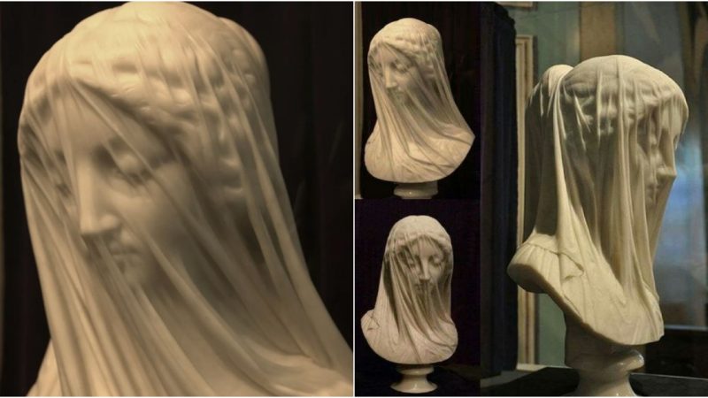 “Virgin with Veil” by Giovanni Strazza: A Masterpiece of Sublime Artistry