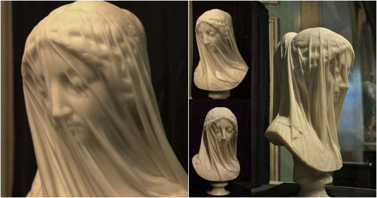 “Virgin with Veil” by Giovanni Strazza: A Masterpiece of Sublime Artistry